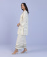 Women's Pret Yarn Dyed Embroidered Off White Straight Shirt